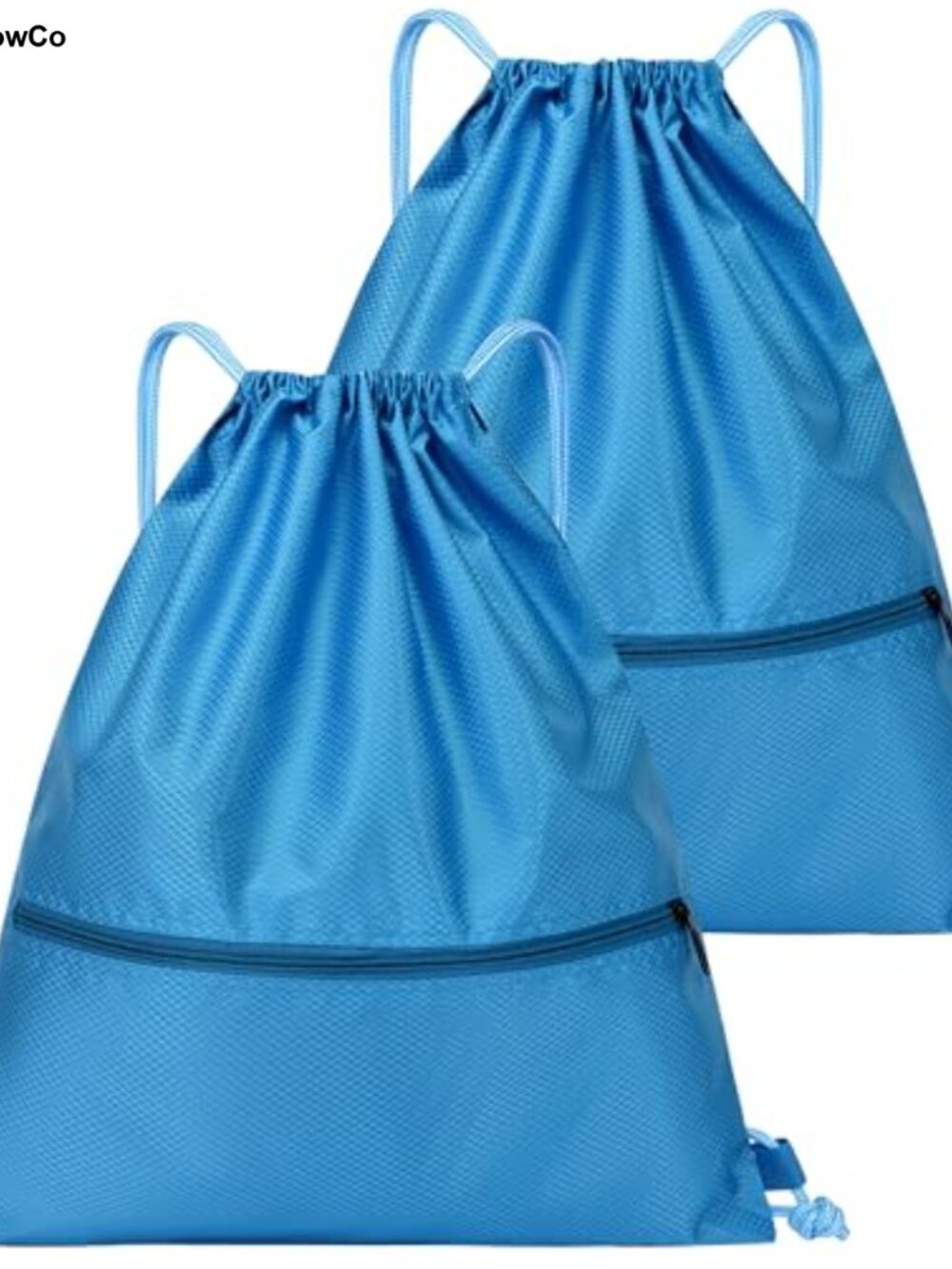 2Pcs Waterproof Drawstring Backpack Nylon Gym Bag Sports Cinch Pack